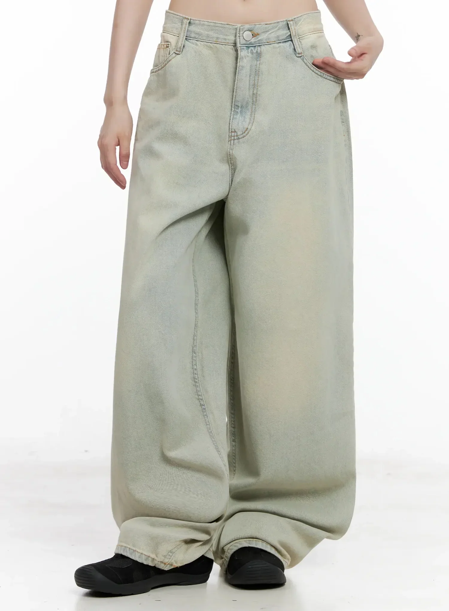 Xiaoting Vintage Style Wide-Leg Denim IL531 - Image 8