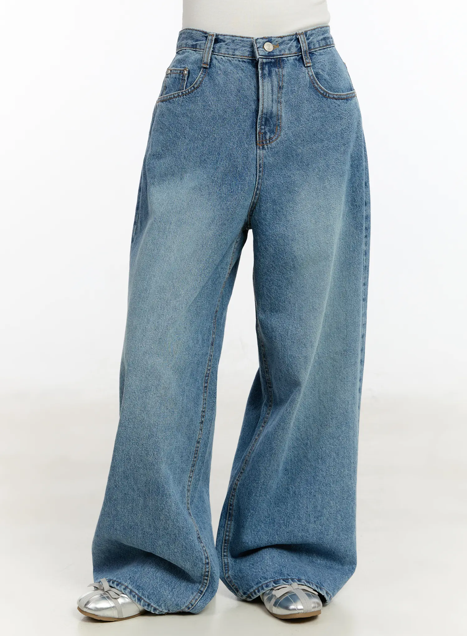 Zee Classic Washed Wide Leg Jeans CM505