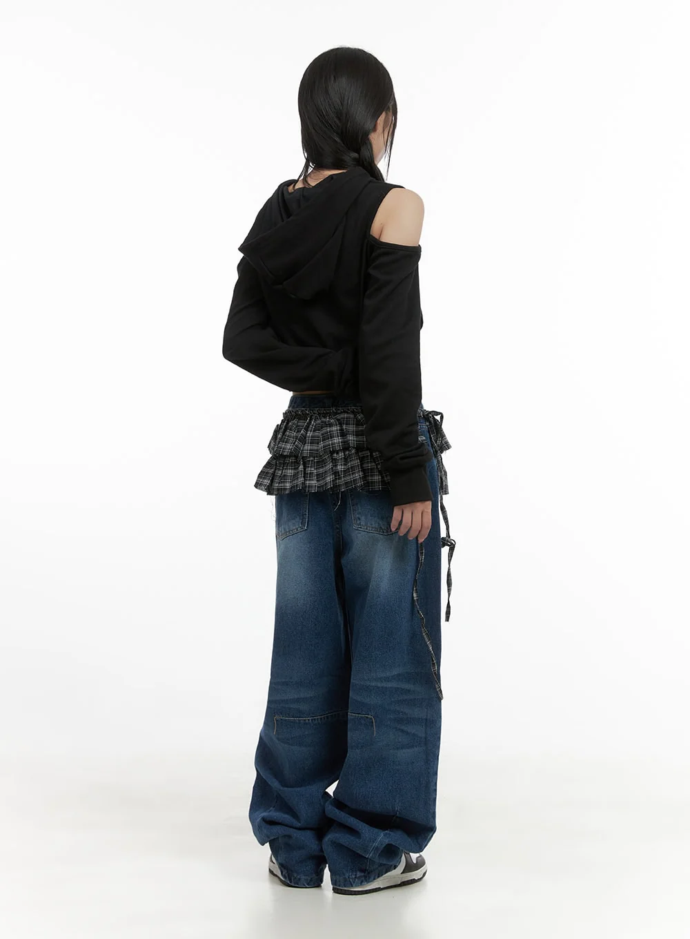 Zip-up Cut Out Crop Hoodie CS419 - Image 4